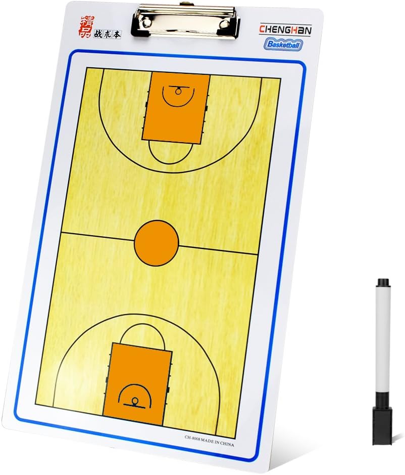 freshday Coaches Marker Boards Basketball Klemmbrett, PVC inkl. Trocken