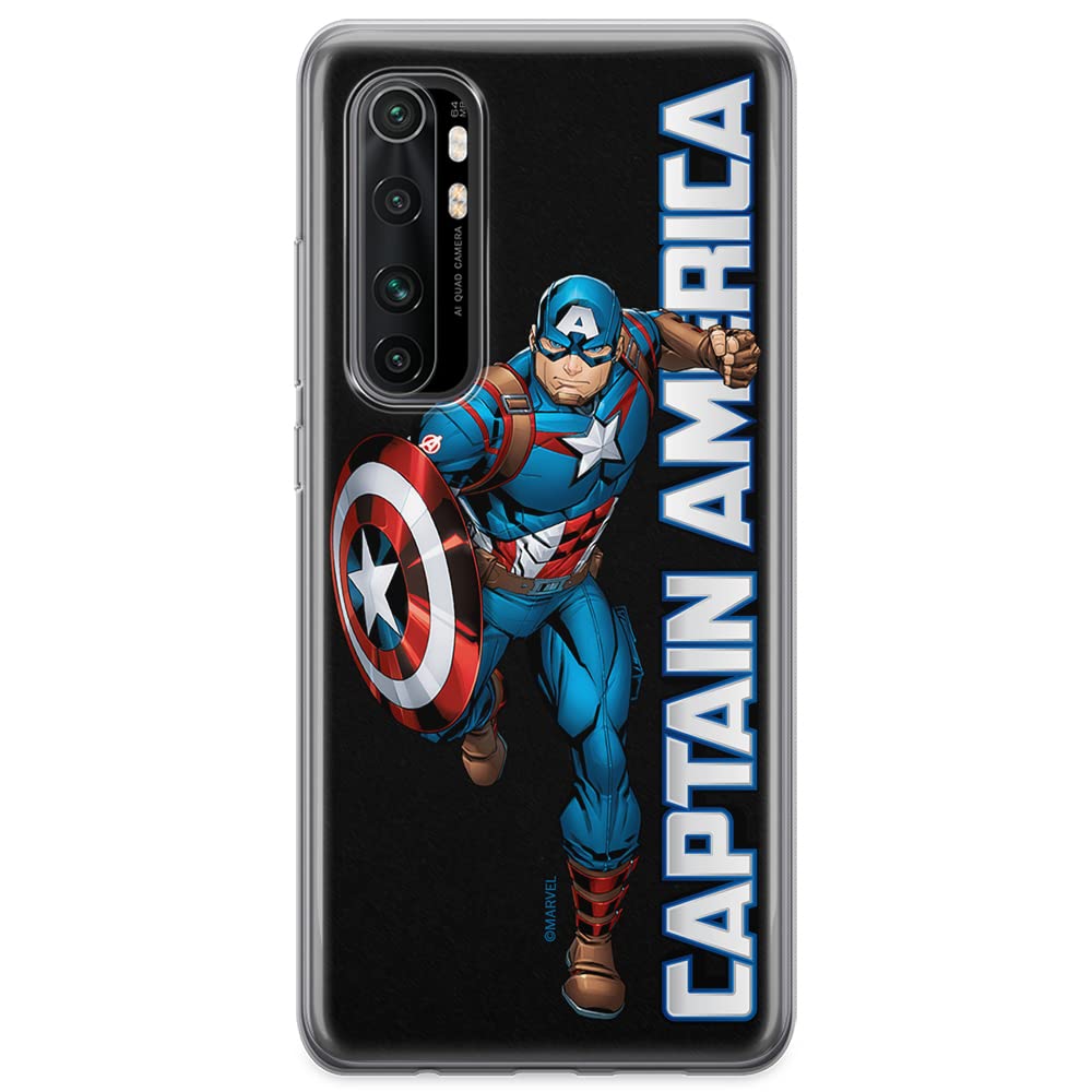ERT GROUP mobile phone case for Xiaomi MI NOTE 10 Lite original and officially Licensed Marvel pattern Captain America 030 optimally adapted to the shape of the mobile phone, case made of TPU