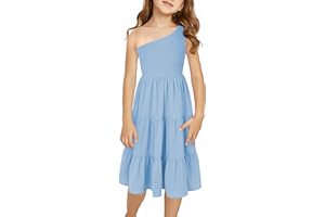 blibean Tween Girls One-Shoulder Dresses Size 6-15 Years Old