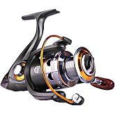 Sougayilang Spinning Fishing Reels with Left/Right Interchangeable Collapsible Wood Handle Powerful Metal Body 5.2:1/5.1:1 Ge