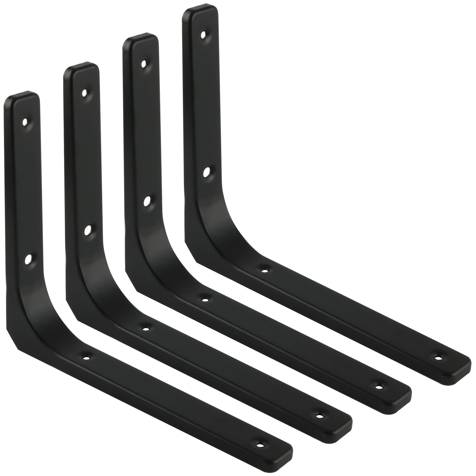 Sayayo Shelf Bracket Corner Brace Angle Bracket Shelf Support Wall Hanging 300mm*250mm, Metal Matte Black Finished, 4 Pcs, EJR300B-4P