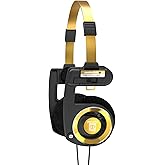 Koss Porta Pro Limited Edition Black Gold On-Ear Headphones, in-Line Microphone, Volume Control and Touch Remote Control, Includes Hard Carrying Case, Wired with 3.5mm Plug, Black and Gold