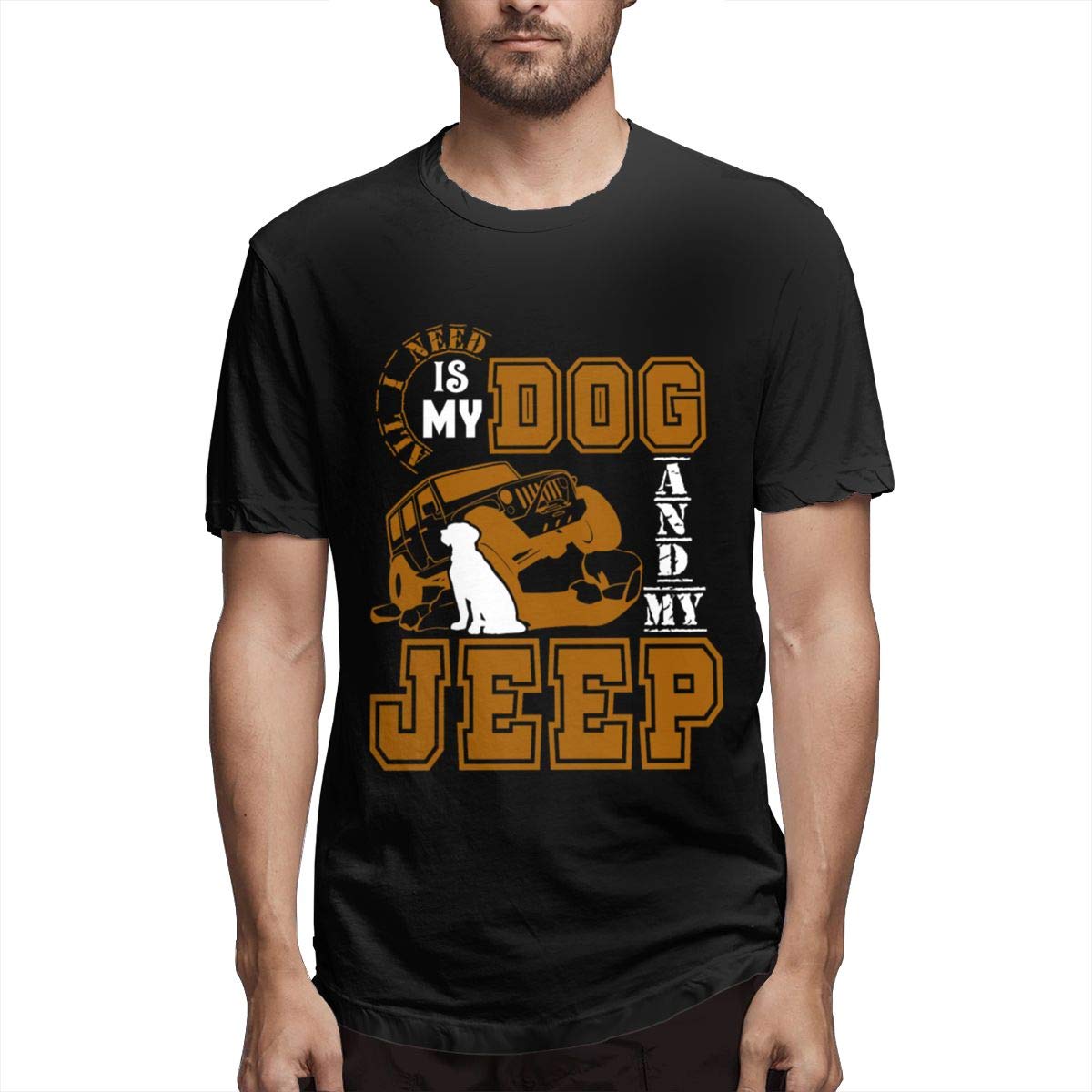Dog And My Jeep Crewneck Shirts Short Sleeves Tops S Tee Kitilan