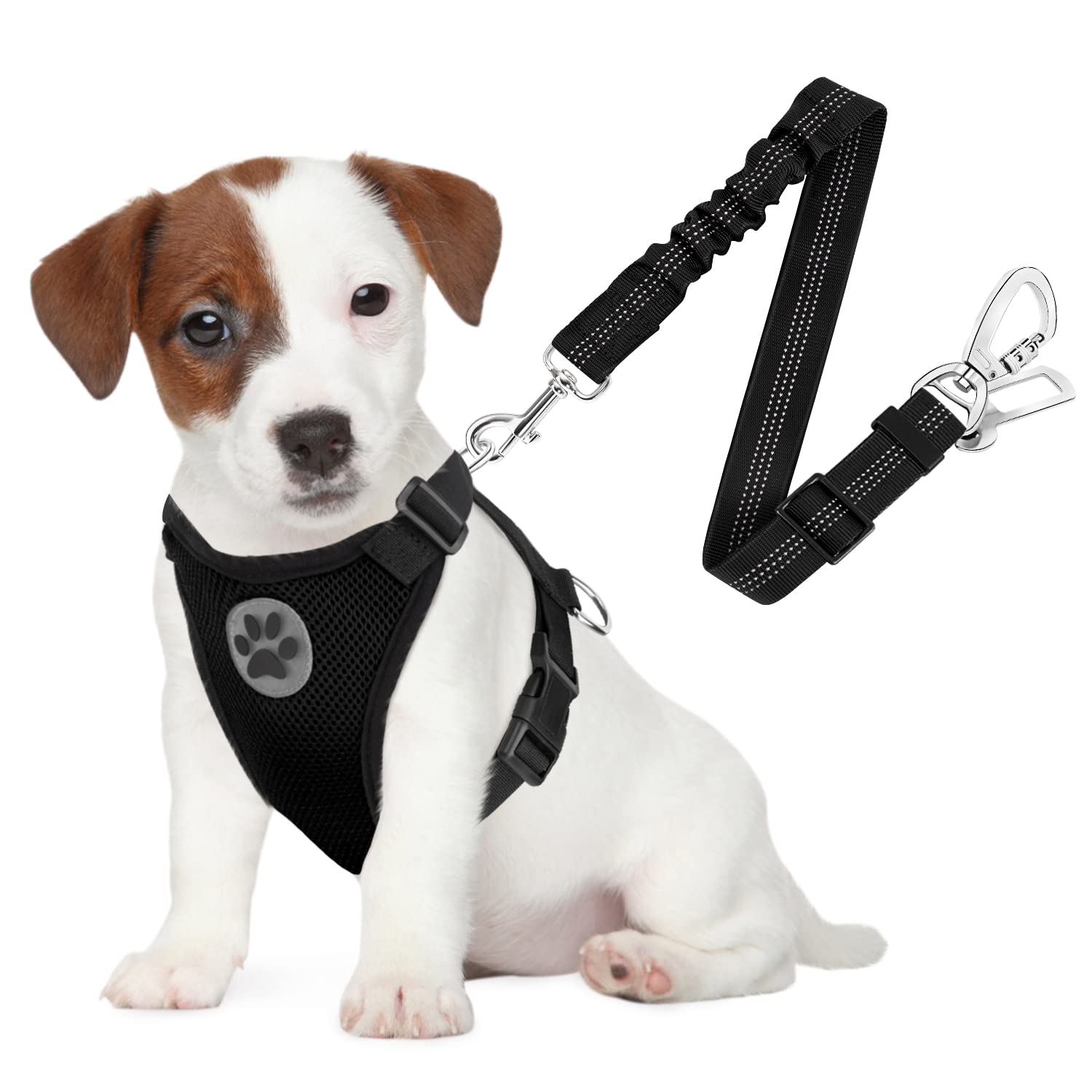 SlowTon Dog Seat Belt Harness for Car, Dog Car Harness Adjustable Mesh ...