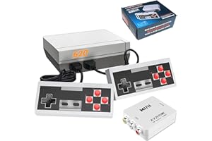 DLIAONEW Retro Game Console, HDMI and AV Output 8-Bit Classic Game Console with Built-in 620 Games and 2 Retro Controllers for Christmas Birthday - Nostalgia Game Console