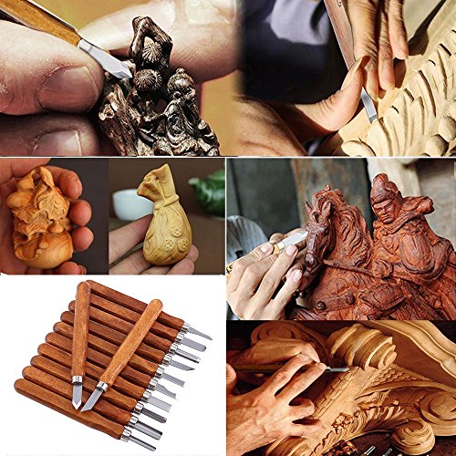 image for KFSM 12 Set Wood Carving Tools with Storage Case, Durable High Carbon 
