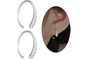 Chic Pull Through Earrings for Women Teen Girls Tiny Threader Earrings 925 Sterling Silver Small Teardrop Earrings Hypoallerg