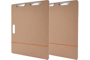 RAINMAE 2pcs 18" x 24" Artist Sketch Tote Board, Lightweight Hardboard Drawing Board with Clips and Handle for Art, Sketching, Travel, Classroom,Studio or Field Use