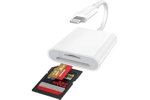 HERFAIR SD Card Reader for iPhone [MFi Certified] Memory Card Reader Camera Adapter to iPhone Portable TF/SD Card Viewer Transmitter Compatible with iPhone iPad Digital Camera (Lightning Interface)