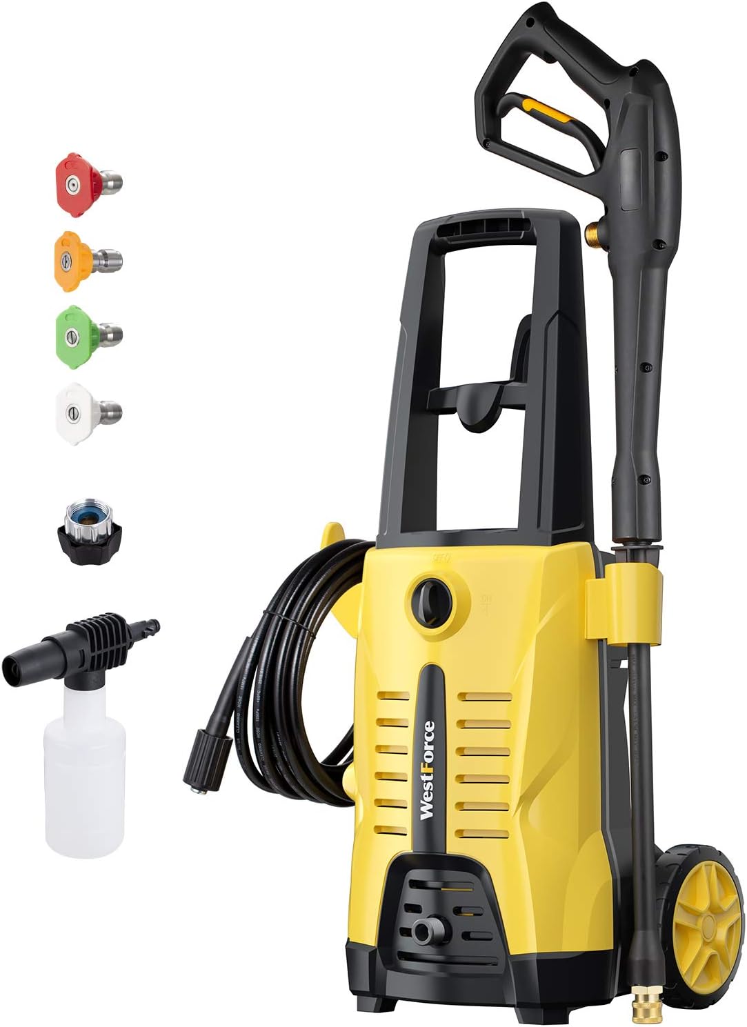 WestForce Electric Pressure Washer 2600 PSI 1.65 GPM Power Washer, 1600W High Power Washer, 20ft High-Pressure Hose, Pressure Cleaner Car Washer with 4 Nozzles & Foam Lance for Vehicle, Home, Garden : Garden & Outdoor