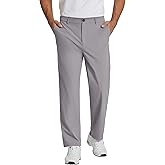 COOFANDY Men's Casual Pants Classic Fit Flat Front Pants Lightweight Elastic Waist Golf Trousers with Pockets