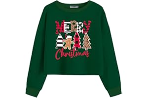 Arshiner Girls Crop Tops Kids Long Sleeve Pullover Sweatshirts Girls Cropped Crewneck Sweatshirt for 5-14 Years Teen Girl