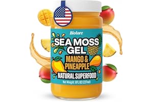Biolore Sea Moss Gel Mango-Pineapple Made in USA Raw Wildcrafted Irish Seamoss Essential Vitamins Trace Minerals Vegan Superfood, Jam, Jelly & Sweet Spread Gifts (Mango-Pineapple 8OZ)