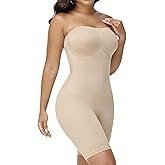 SHAPESHE Strapless Shapewear Tummy Control Bodysuit for Women Underdress Seamless Full Body Shaper with Removable Straps