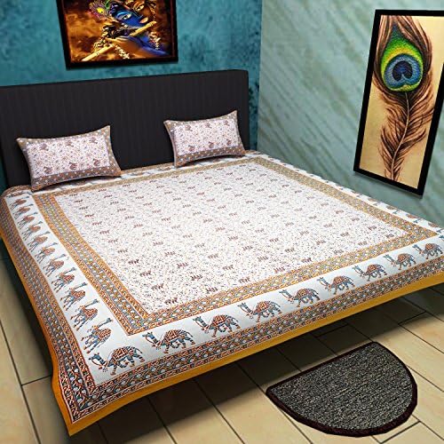 Traditional Mafia Floral Vine 100% Cotton Bedding Set with 2 Pillow Covers, King, Brown