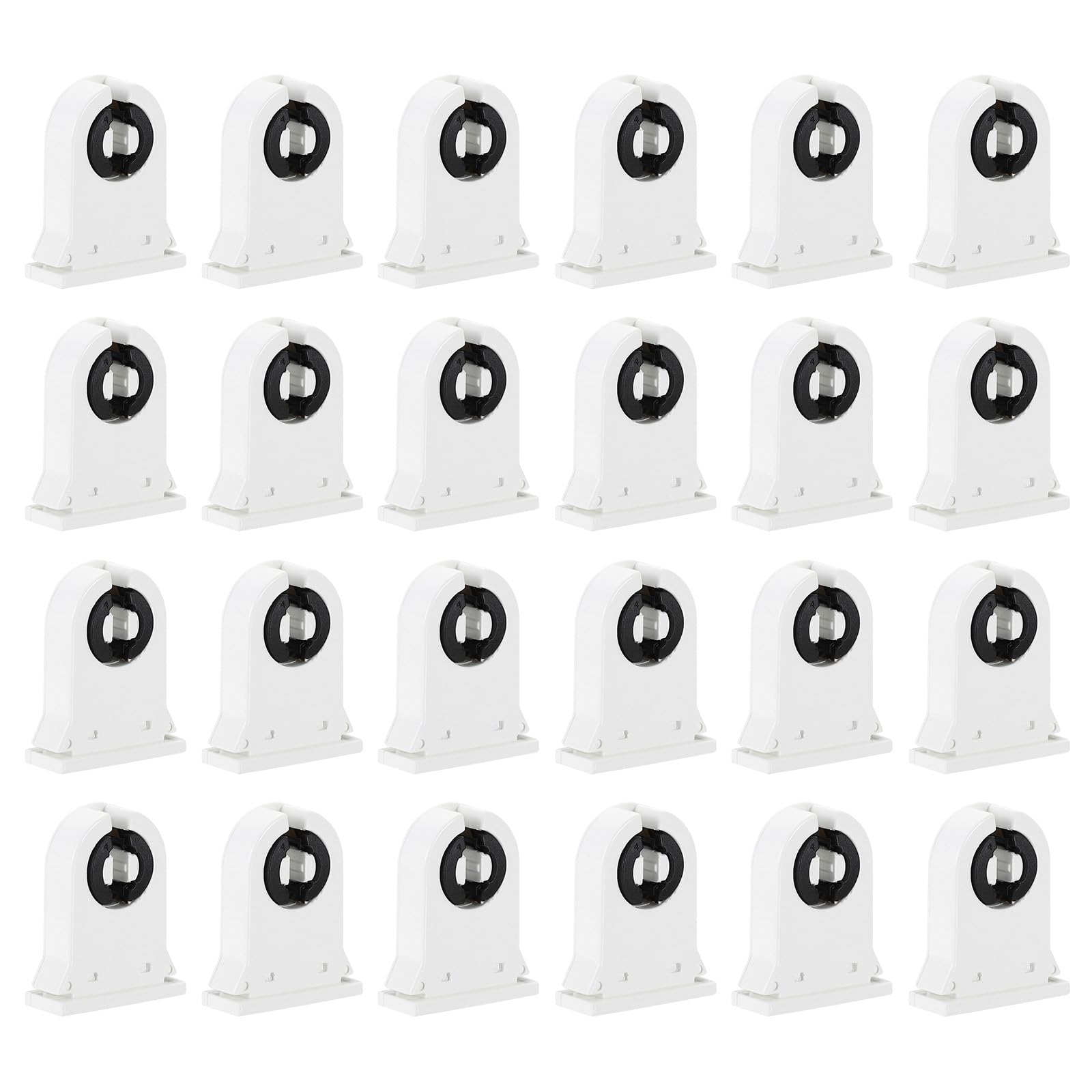 PATIKIL T8 Fluorescent Light Holder, 24 Pack G13 Lamp Base LED Fluorescent Tube Light Socket 500V Non-shunted Turn Type Lamp Holder Replacement, 39x32x13mm