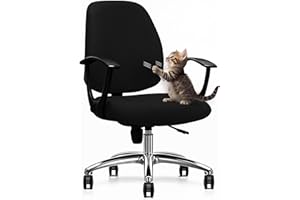 DHXYZZB Office Chair Covers - 2 Piece Protective Stretchable Chair Seatcovers Stretch Chair Slipcover, Removable Washable Universal Armchair Cover Slipcover Chair Seat Cover Protector Cover (Black)