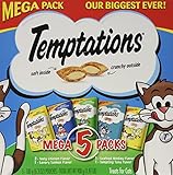 Temptations Whiskas Mega Pack Cat Treats, Assorted Flavors, 6.3 oz, 5 Pack