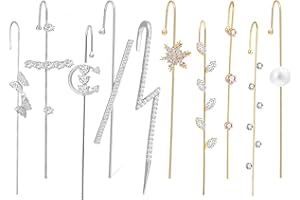 CHOICE OF ALL Ear Cuff Crawler Earrings for Women Helix Hook Earrings Wrap Snowflake Rhinestone Lightning Bolt Piercing Jewelry Trendy