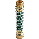 HYDRO MASTER Garden Hose Coiled Spring Protector,Solid Brass Connector,Garden Faucet Extension