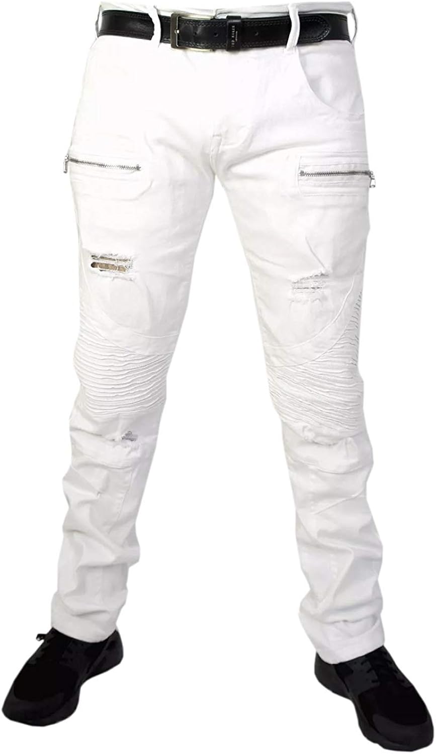 white skinny ripped jeans mens