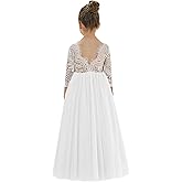 2Bunnies Girl Peony Lace Back A-Line Straight Tutu Tulle Party Flower Girl Dress