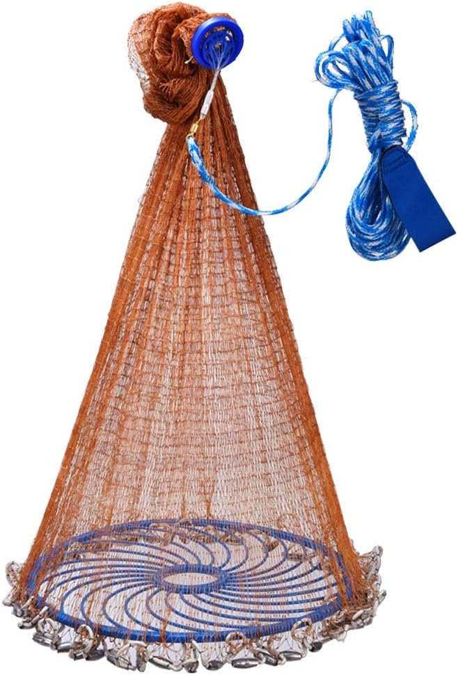 ChenCheng Frisbee-Fischernetz, Reifenschnur-Wurfnetz Frisbee-Handstreu-Automatik-Fischernetz, 7 Größen verfügbar /@ (Size : 2.7m)