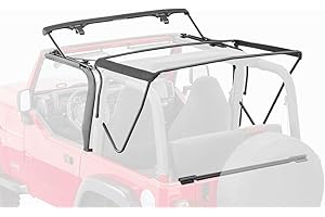 MasterTop Soft Top Hardware and Bow Replacement Kit for all 1997-2006 Jeep Wrangler vehicles|Includes Door Surrounds and Fold Back Sunroof feature|15430201