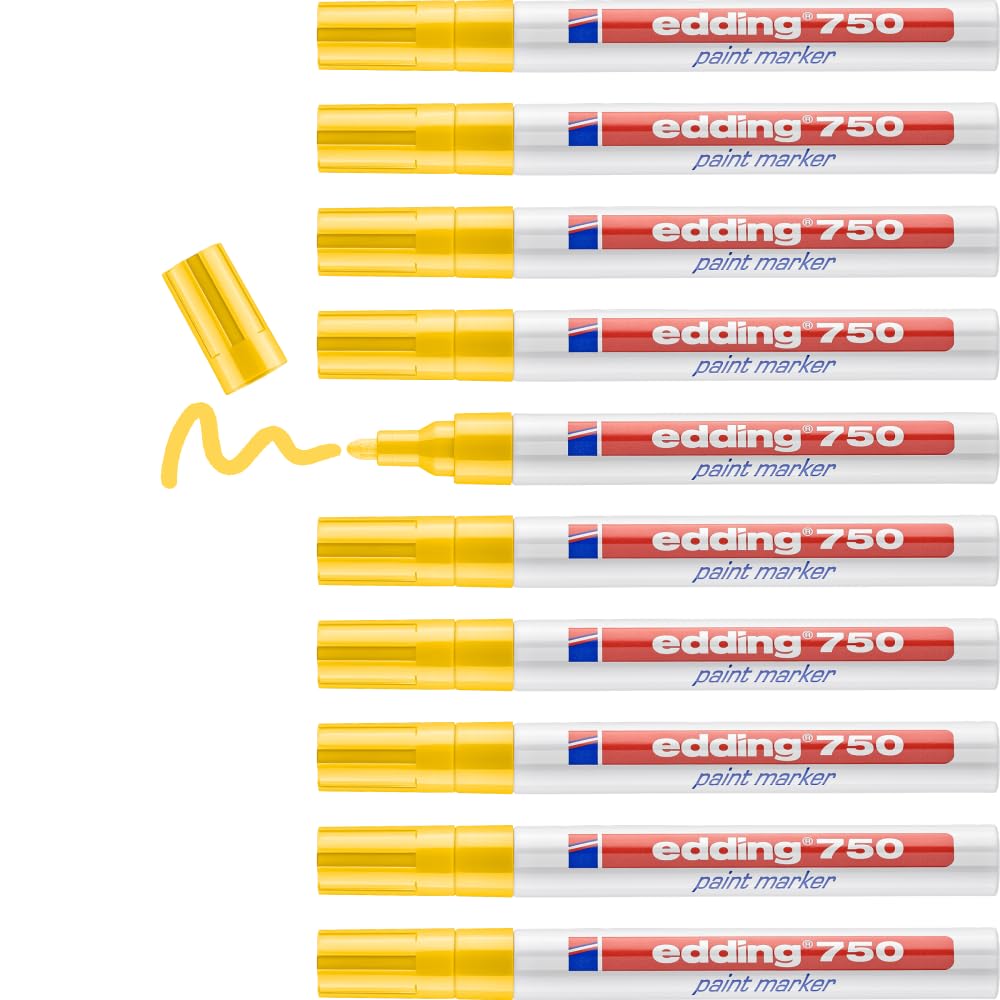 Edding 750 Bullet Tip Paint Marker Medium Yellow (Pack of 10) 750-005