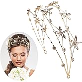 FERCAISH Rhinestone Crystal Crown, Star Hair Jewelry Bridal Headpiece for Christmas/Photography/Party, Princess Rhinestone Crown for Women