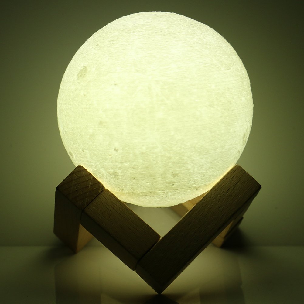 Amazon Com 3d Printing Moon Lamp Moonlight Cozy Night Light Lunar Usb Charging Yiweisi Touch Control Brightness Warm Cool Color 3 9inch Moon Night Baby