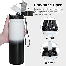 OLDLEY Insulated Water Bottle with Straw 32oz