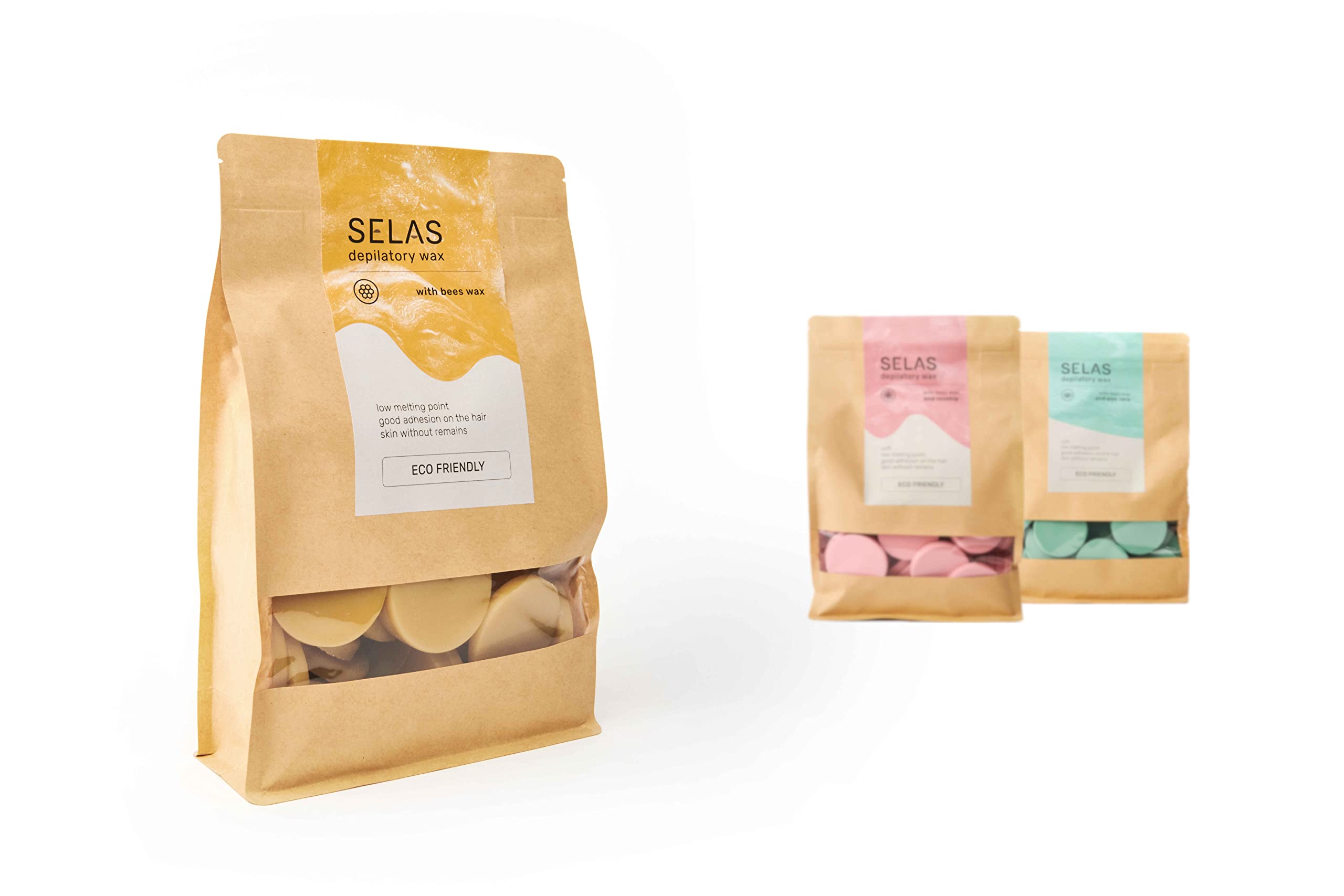 Depilatory wax 1Kg. SELAS. To choose Natural, Rosehip or Aloe Vera. Made with sustainable products. (Natural) Hot wax