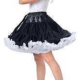 *daisysboutique* Women's High Wasit Petticoat Skirts Mesh Tulle Underskirt Ballet Tutu Crinoline Elastic Fluffy Rockabilly