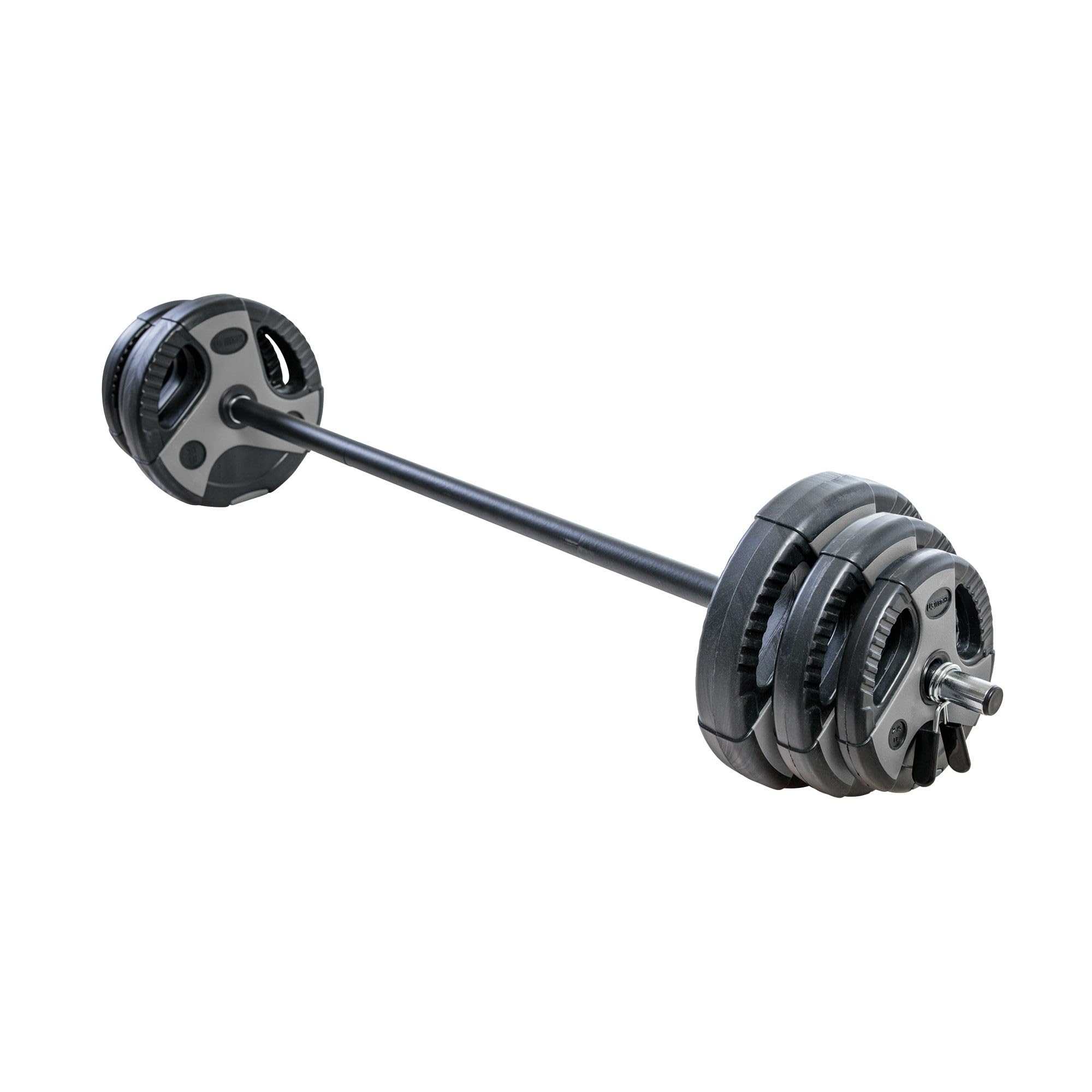 Photo 1 of ***CLAMPS NOT INCLUDED*** US Weight 43 LB Barbell Weight Set for Home Gym with 55” padded Bar, Adjustable Weights for Exercise, Lifting and to Build Muscle