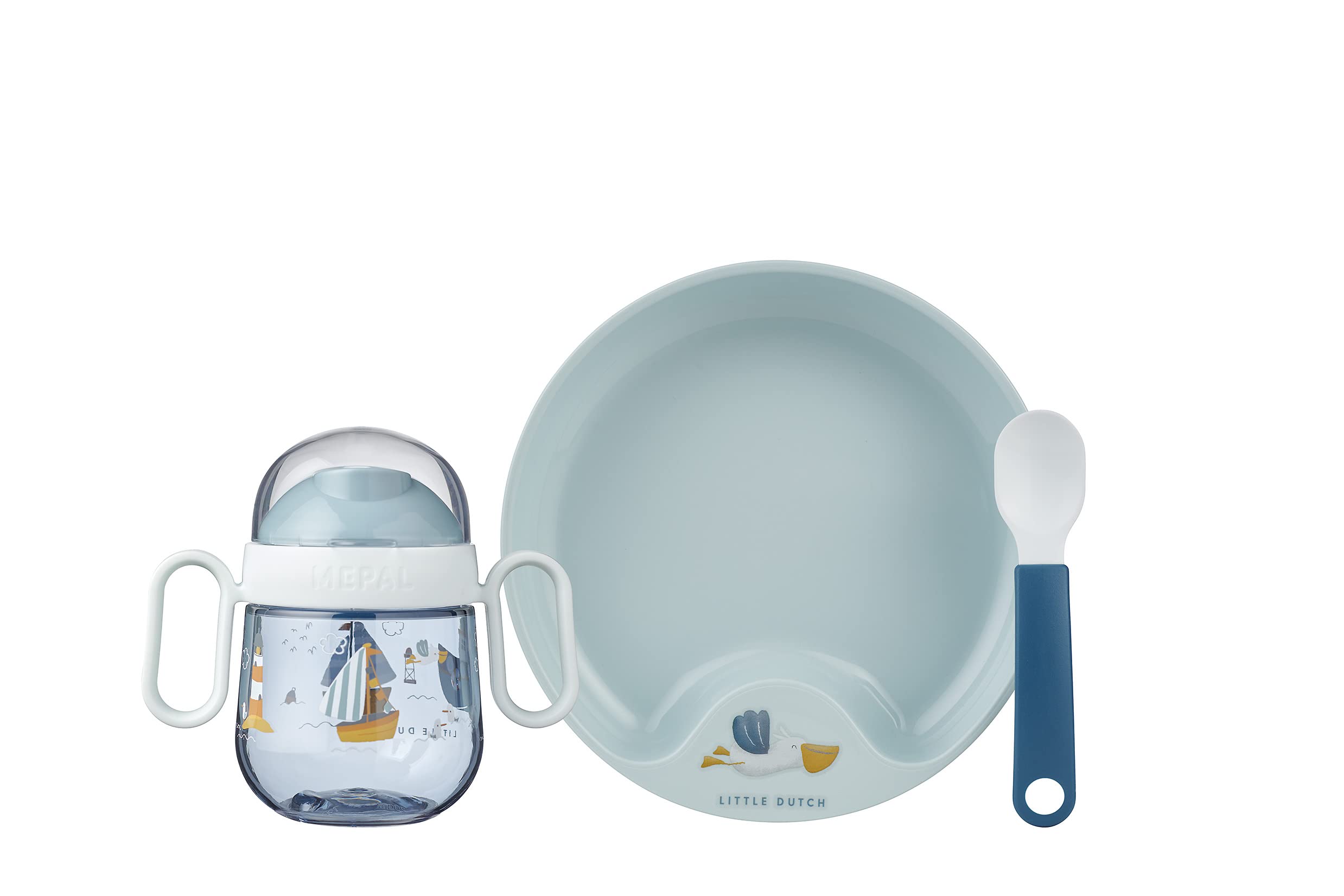 Mepal – Baby dinnerware 3-Piece Set Mepal Mio – Includes Leak-Proof Sippy Cup, Trainer Plate & Trainer Spoon – Dishwasher Safe & BPA-Free - Set of 3 - Sailors Bay
