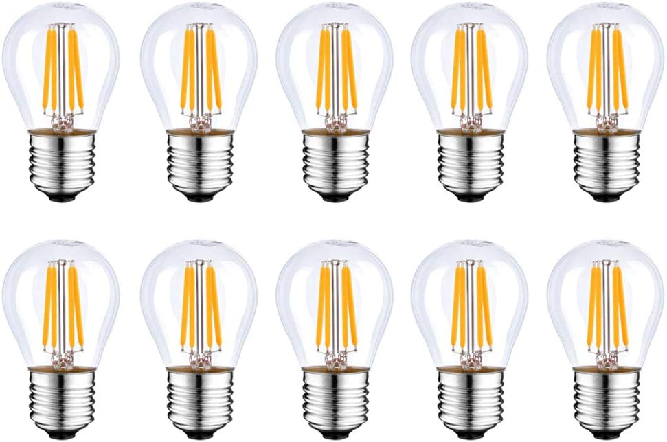10-Pack E27 LED Golf Ball Bulb 4W, 40W Equivalent, G45, 2700K(Warm White), Non-Dimmable,LED Light Bulb, Energy Saving Light Bulbs