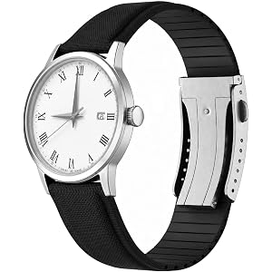 REBANDACE FKM Rubber Watch Strap with Deployant Clasp, 20mm 21mm 22mm Universal Quick Release Replacement Band for Men Women,