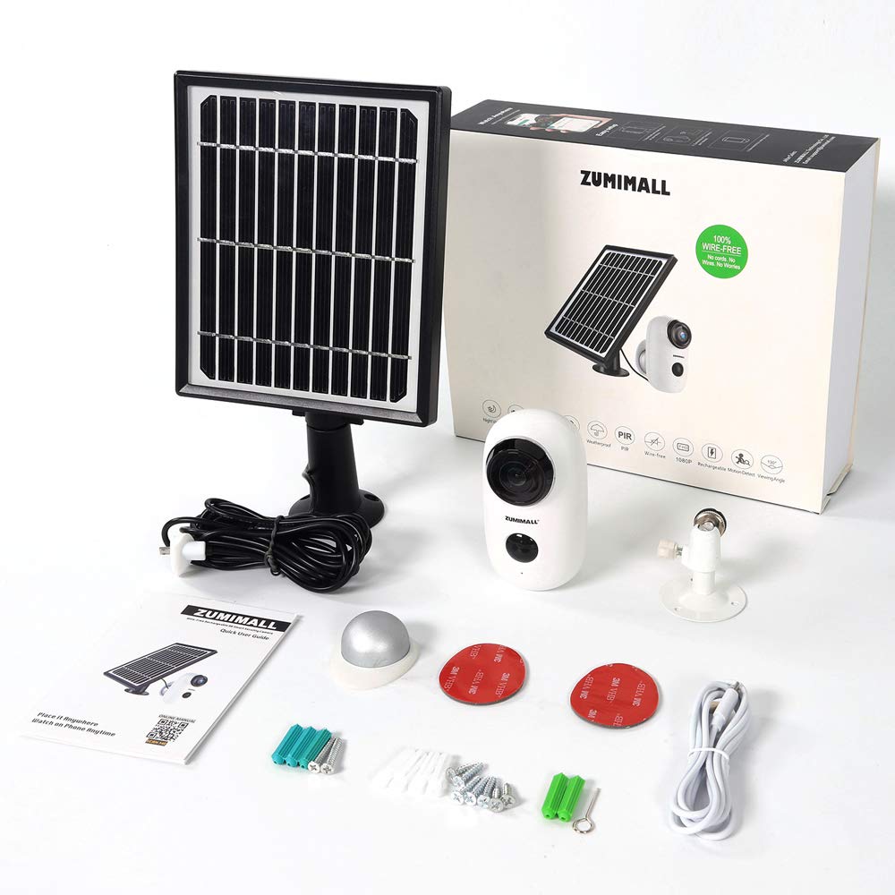 Mua Security Camera Outdoor Wireless WiFi, ZUMIMALL Solar Powered