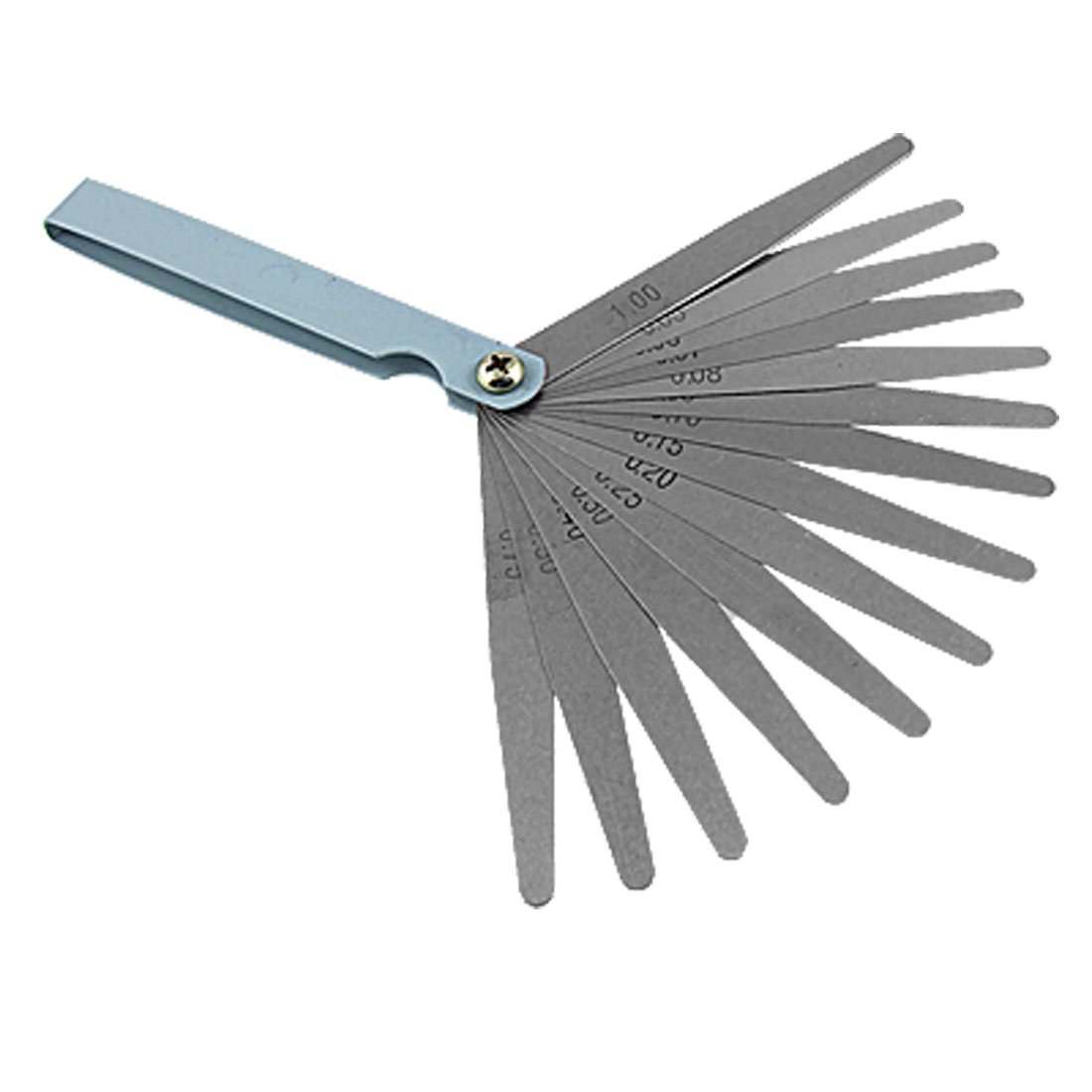 Sourcingmap 14 Leaf Offset Feeler Gauge Measure Tool, 0.05mm to 1mm