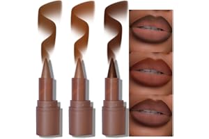BAISEN DIARY 3Pcs 2-in-1 Gradient Lip Liner and Lipstick Lip Combo Set - Achieve Flawless Contour and Gradual Ombre Effect with Easy-to-Use Crayon Form and Cone Tip - Non-Smudging, Long-Lasting (01&04&06, 3)