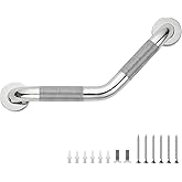 Grab Bars for Bathtubs and Showers- 1-1/4 x 16 Angled Shower Grab Bar for Seniors Knurled Stainless Steel Handicap Grab Bars 