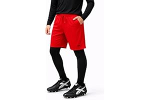 Reebok Boys' Athletic Shorts - 2FER 2-in-1 Performance Workout Running Compressions Shorts with Leggings (Sizes: 8-20)