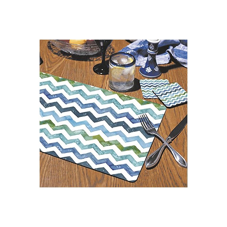 CounterArt Hardboard Placemat, Chevron, Set of 2 LAVORIST