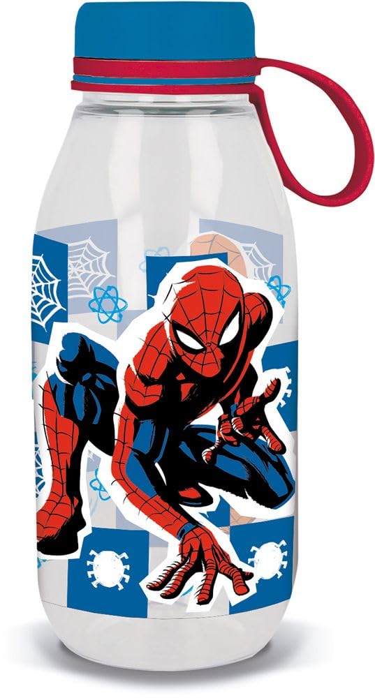 Marvel Ecozen Transparent Tritan Kids Water Bottle Spiderman Spider-Man 460ml with Silicone Hood and Handle