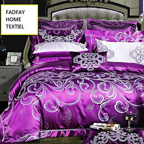 FADFAY Home Textile,Luxury European Western Style Bedding Sets,Purple Queen Comforter Set,Purple