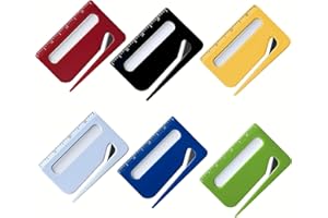 6 Pcs Envelope Opener, 3-in-1 Letter Opener Slitter Box Cutter with Scale and Magnifying Glass for Office and Home Mail Packa