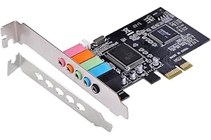Optimal Shop PCIe Sound Card for PC Windows,5.1 Internal Sound Card with Low Profile Bracket, 3D Stereo PCI-e Audio Card,CMI8