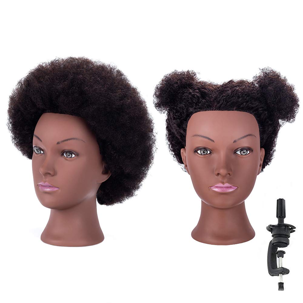 afro mannequin head for braiding 100% human hair