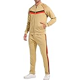 W JIANWANG Mens Tracksuit Sweatsuits 2 Piece Casual Jogging Warm Up Full Zip Athletic Long Sleeve Sets